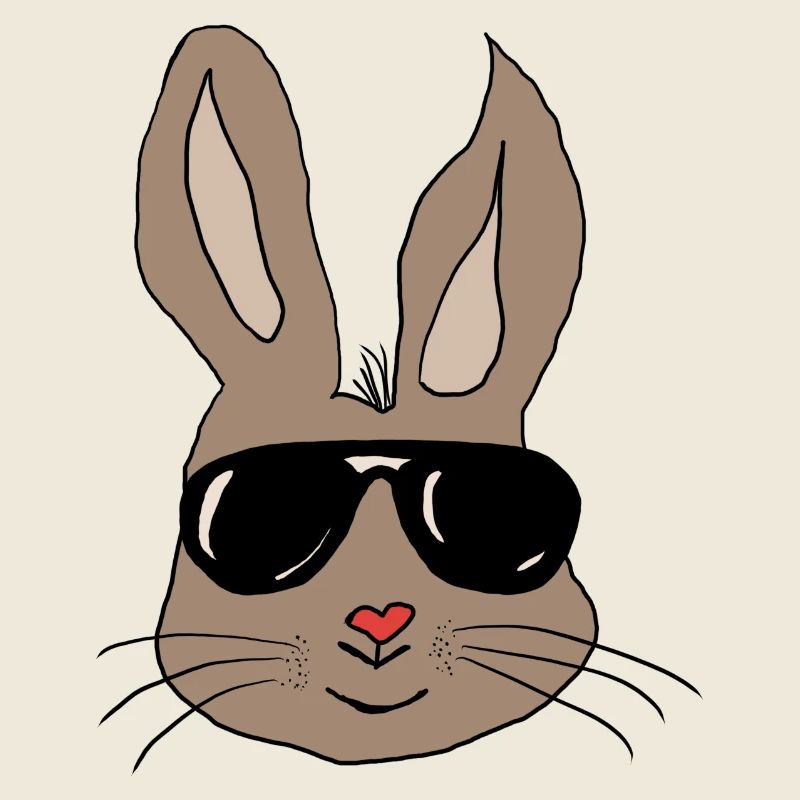 Hase mit Sonnenbrille Herznase