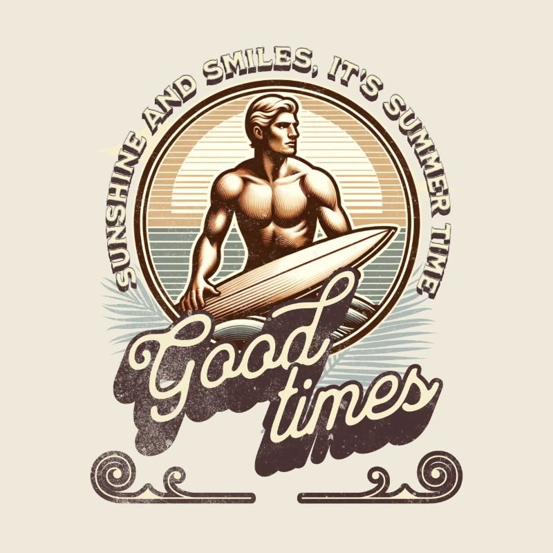 Sonnen, Surfer, Gute Laune Design