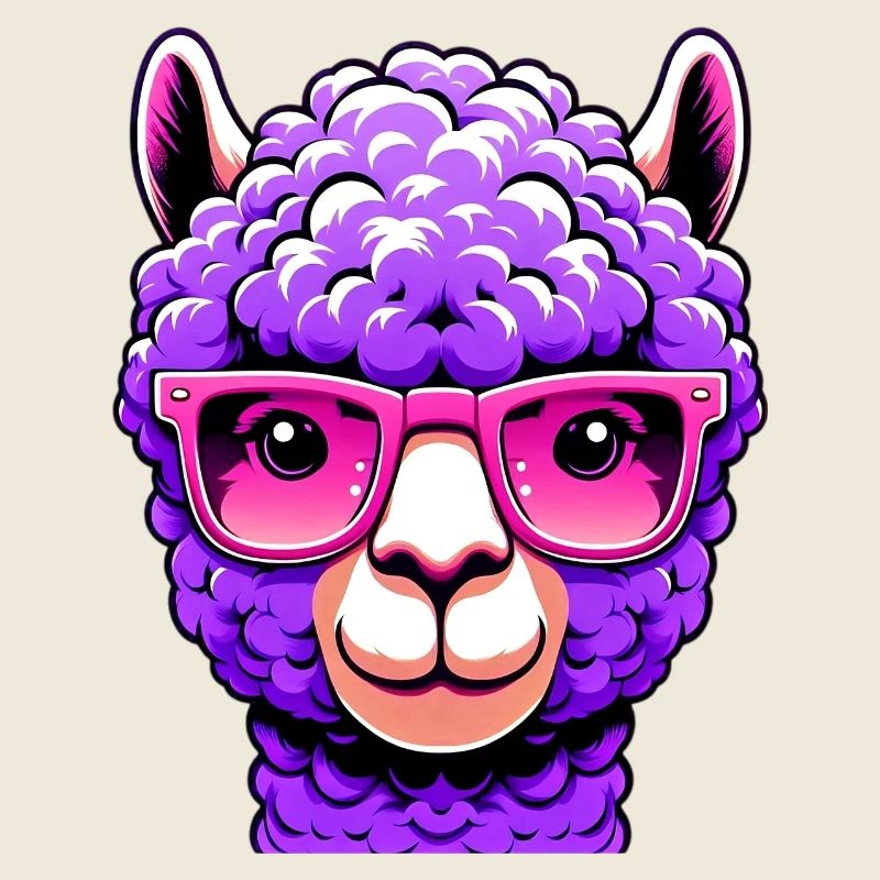 Alpaga avec lunettes de soleil