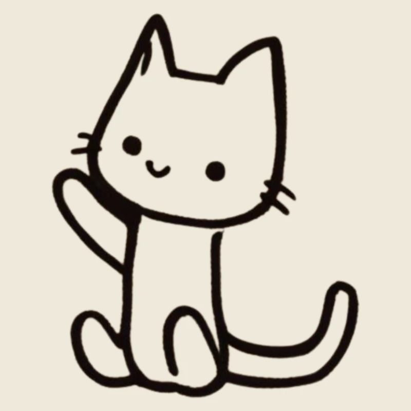 Katzen-Skizze im Lineart-Style