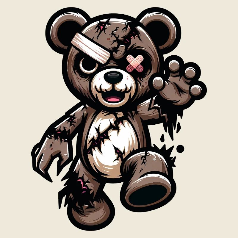 Zerzauster Teddybär mit Narbe