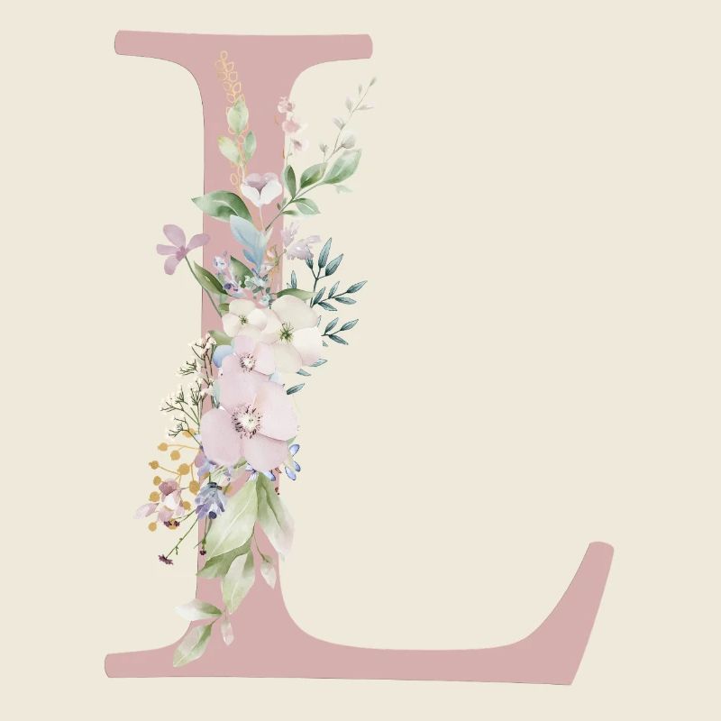 L Monogram, Floral, Personnalisable