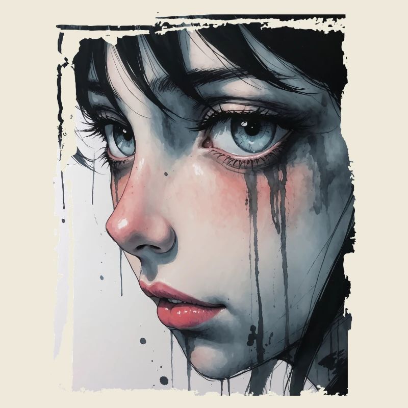Anime Mädchen mit Tränen
