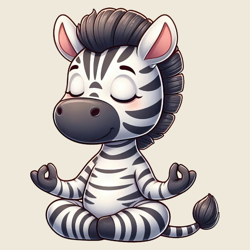 Zebra Yoga Meditation Relaxation Chill Cartoon