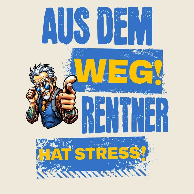 Cooler Rentner hat Stress.