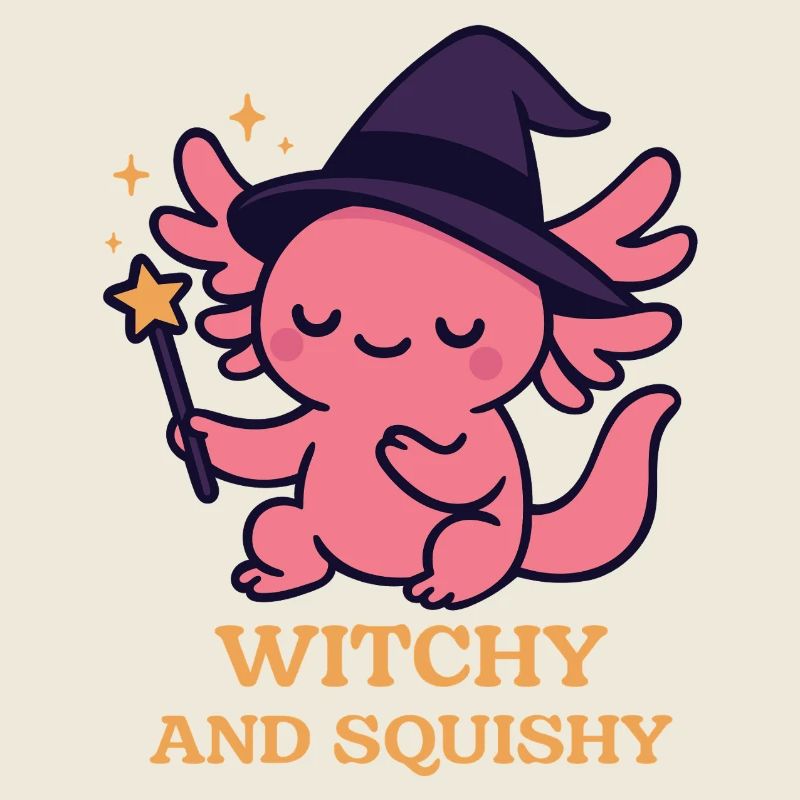 Witchy Axolotl - Motif de sorcière mignon