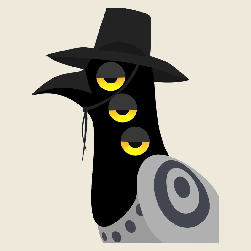 Dämonischer Vogel skeptisch
