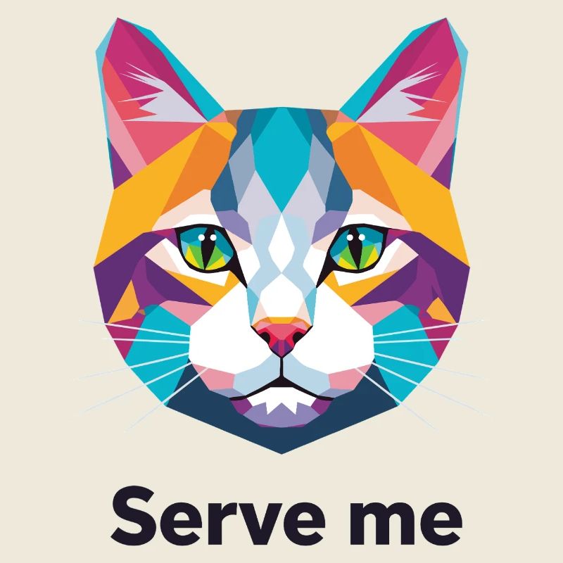 Illustration de chat géométrique coloré
