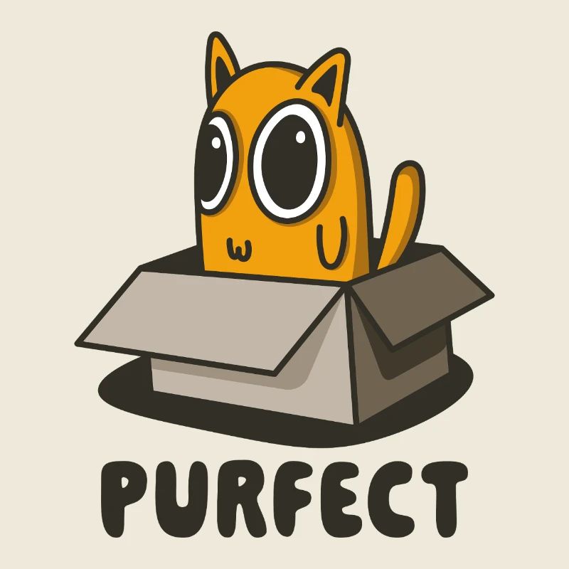 Chat Orange Purrfect en boîte - Cute Kitten Design