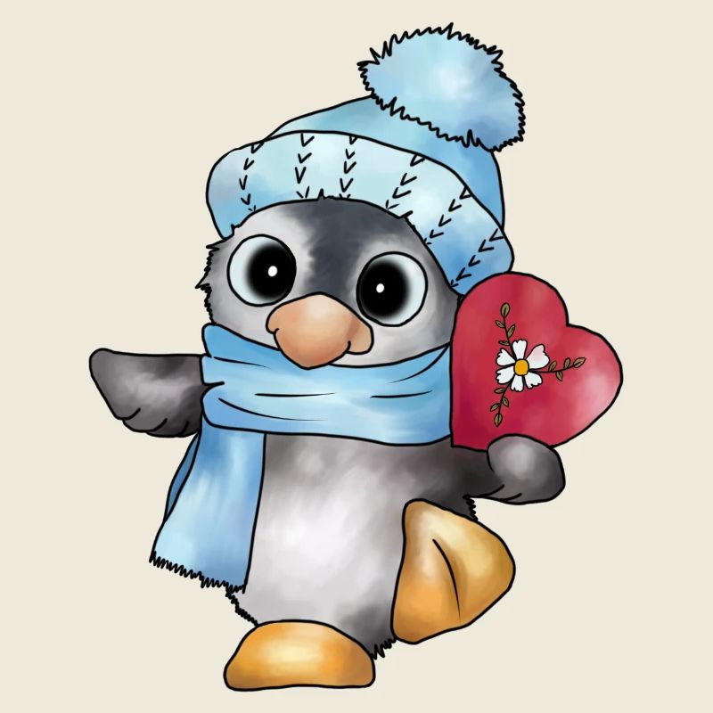 Pinguin mit Herz