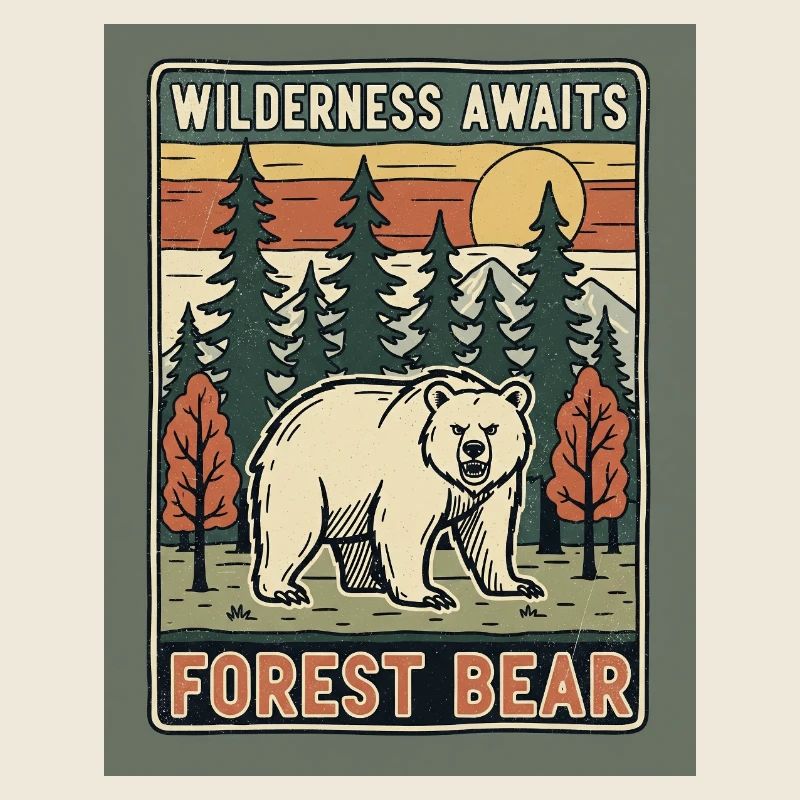 Wildernis Jäger Bär Motiv