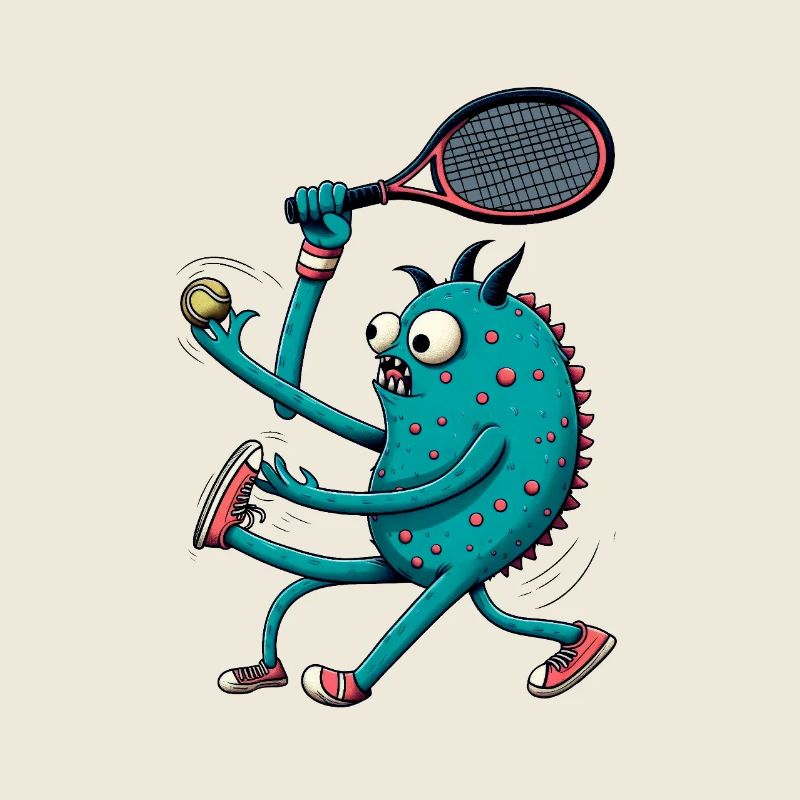 Tennisfanatisches Monster