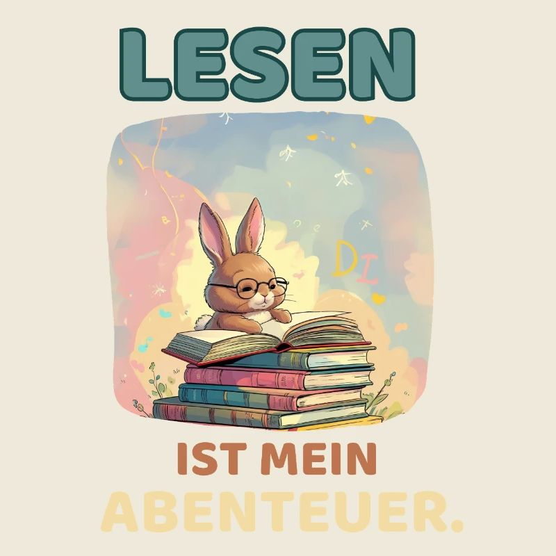Mignon lapin lisant livre d’aventure