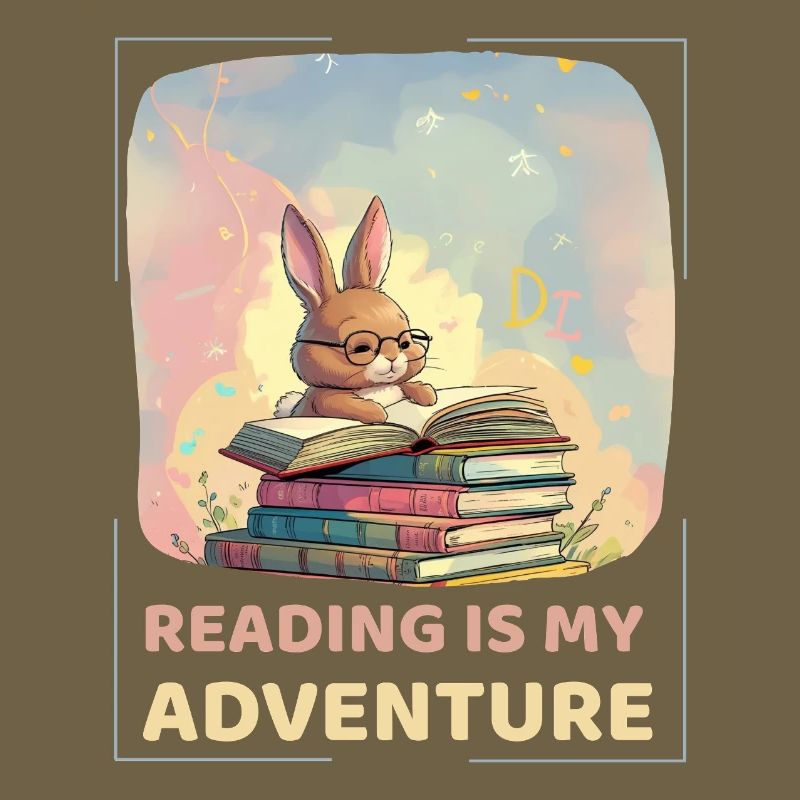 Lecture de lapin avec style aventure