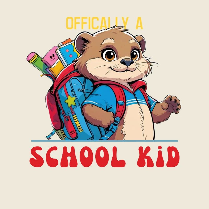 Lustiges Schulkind Design mit Otter