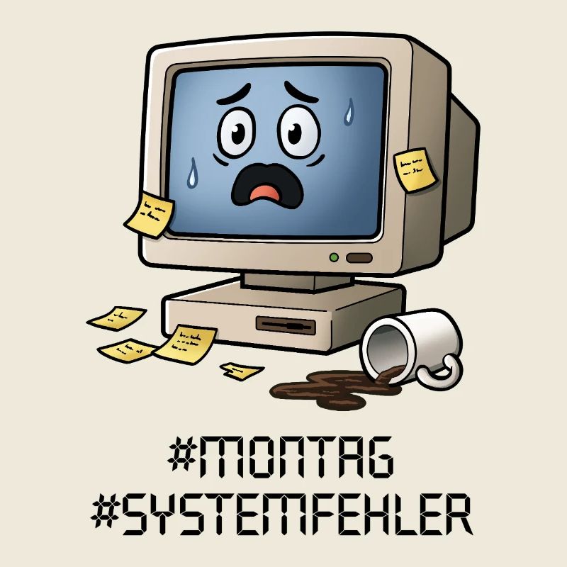 #Montag #Systemfehler – Retro PC, Coffee & Office Humor