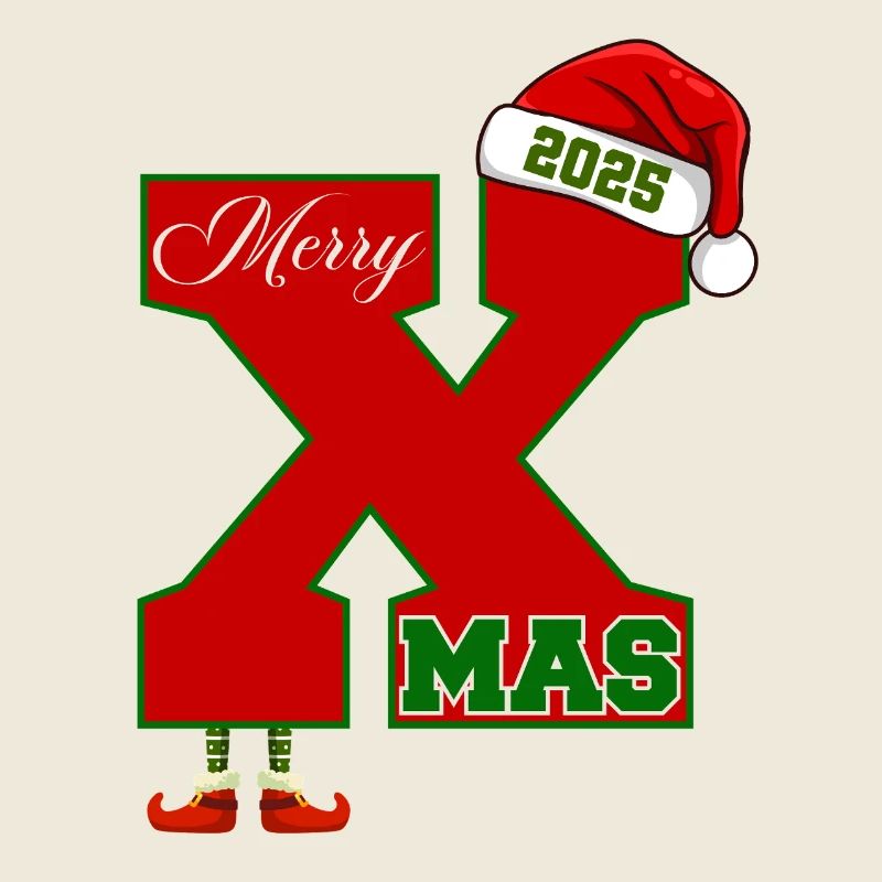 Weihnachten 2025 Merry X Mas Design