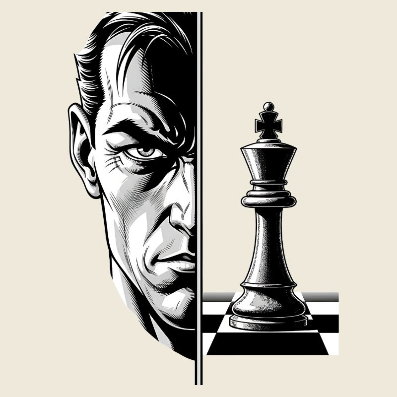 Black and White Chess Mastermind Portrait