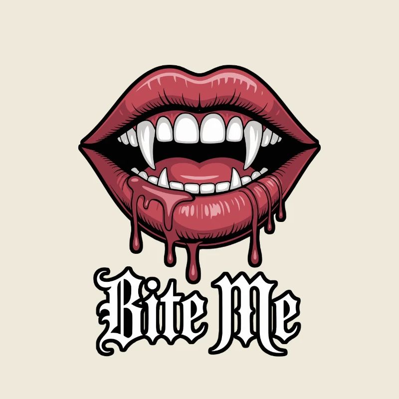 Vampiric lips with greed and bite