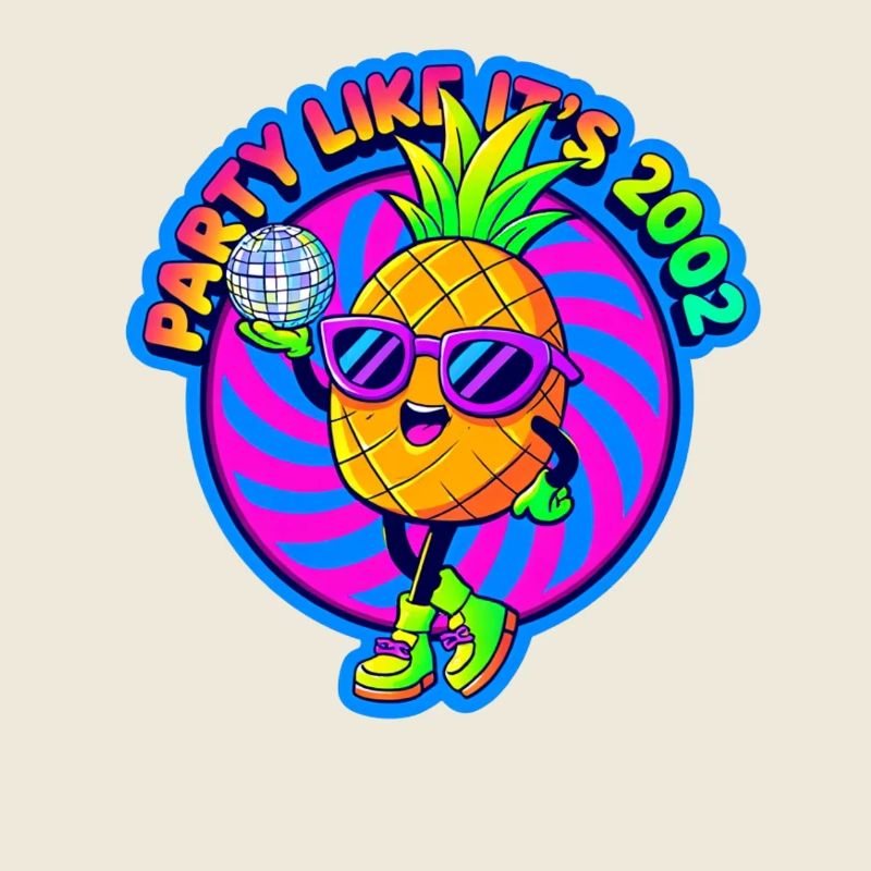 Ananas Party neon Früchte mit Stil V2K 2000'er 