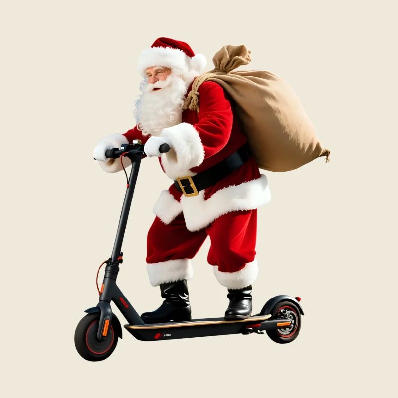 Weihnachtsmann auf Roller