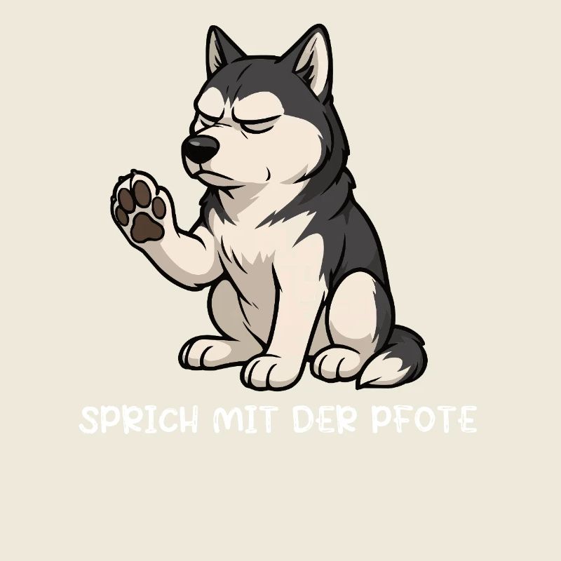 Sprich mit der Pfote Husky Huskybesitzer Huskys