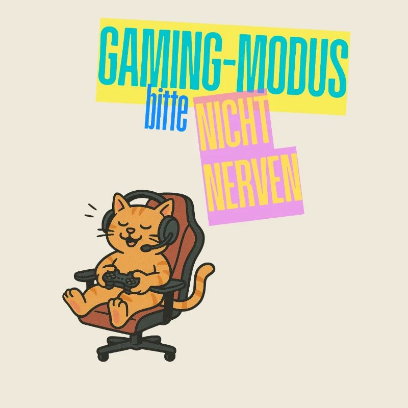 Gaming Mode Cat Not Nerve Design Gaming