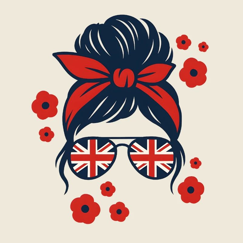 Brit Pop Sonnenbrille mit Blumenmuster