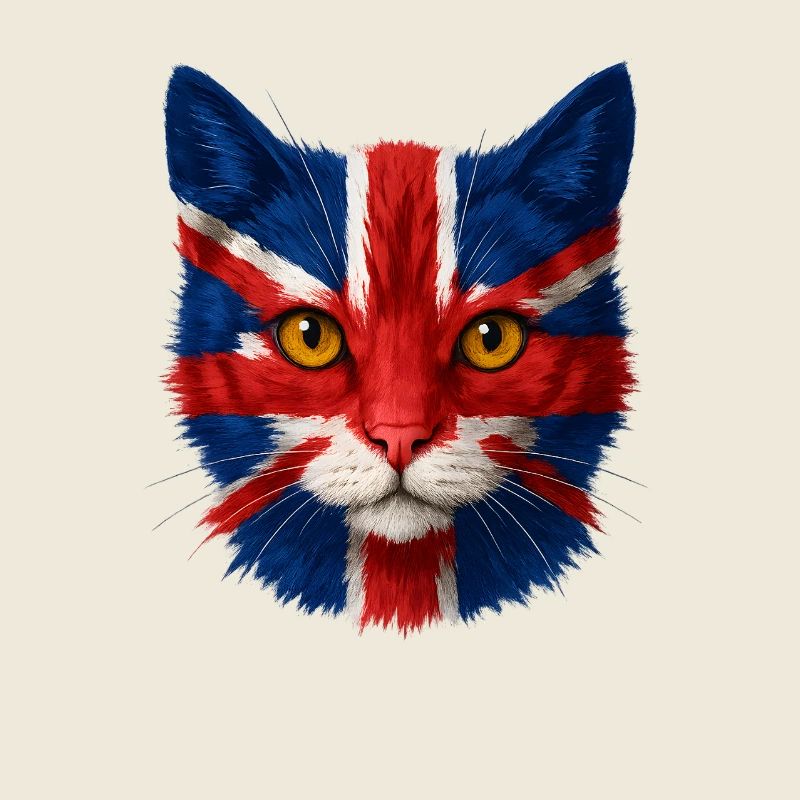 Portrait de chat Union Jack