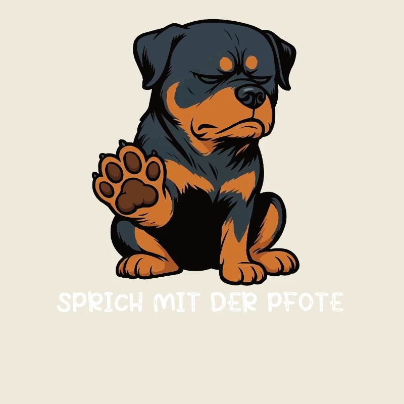 Parler avec la patte Rottweiler Propriétaire du rottweiler