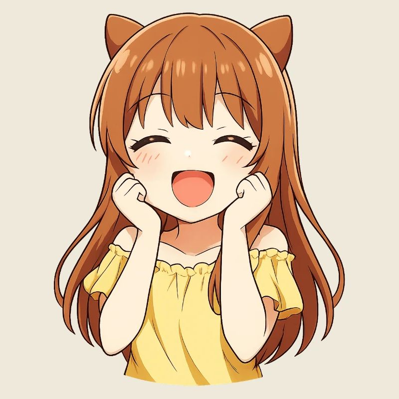 Kawaii Kätzchen sonnengelb