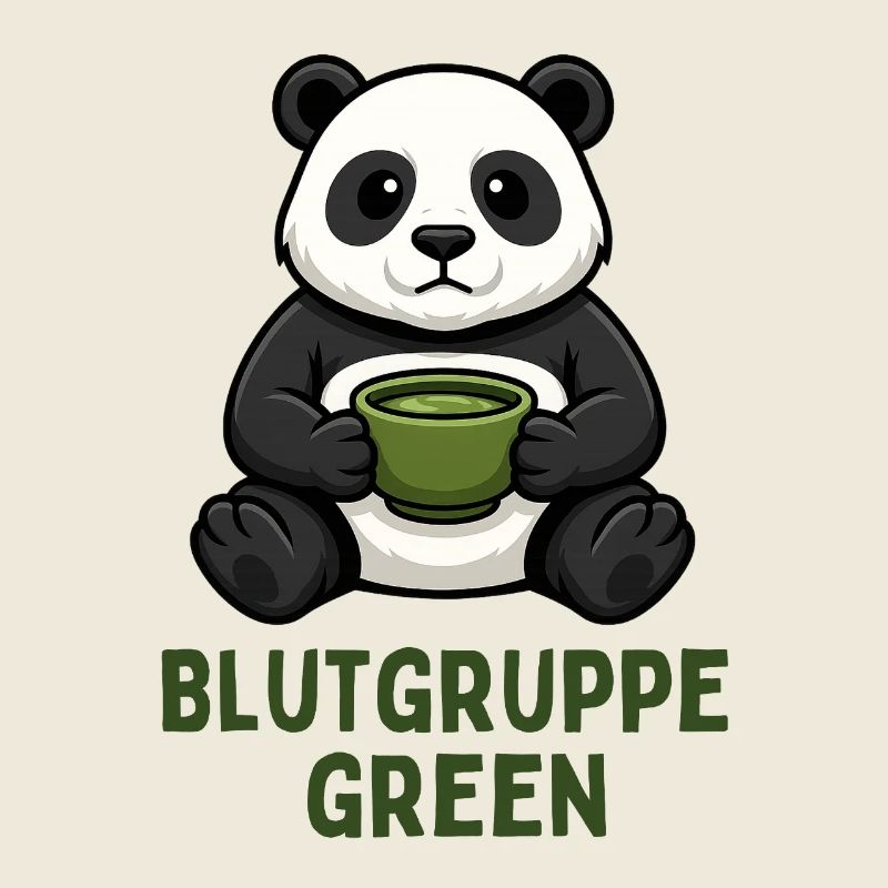 Blutgruppe Green Panda Tee Design 