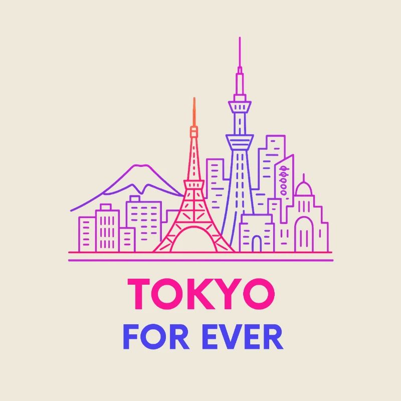 Neon Skyline Paris à Tokyo Design Silhouette