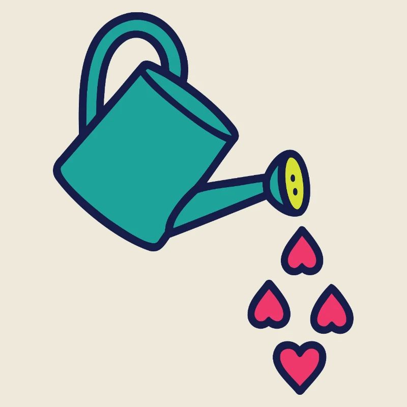 Arrosoir d'Amour et Cœurs