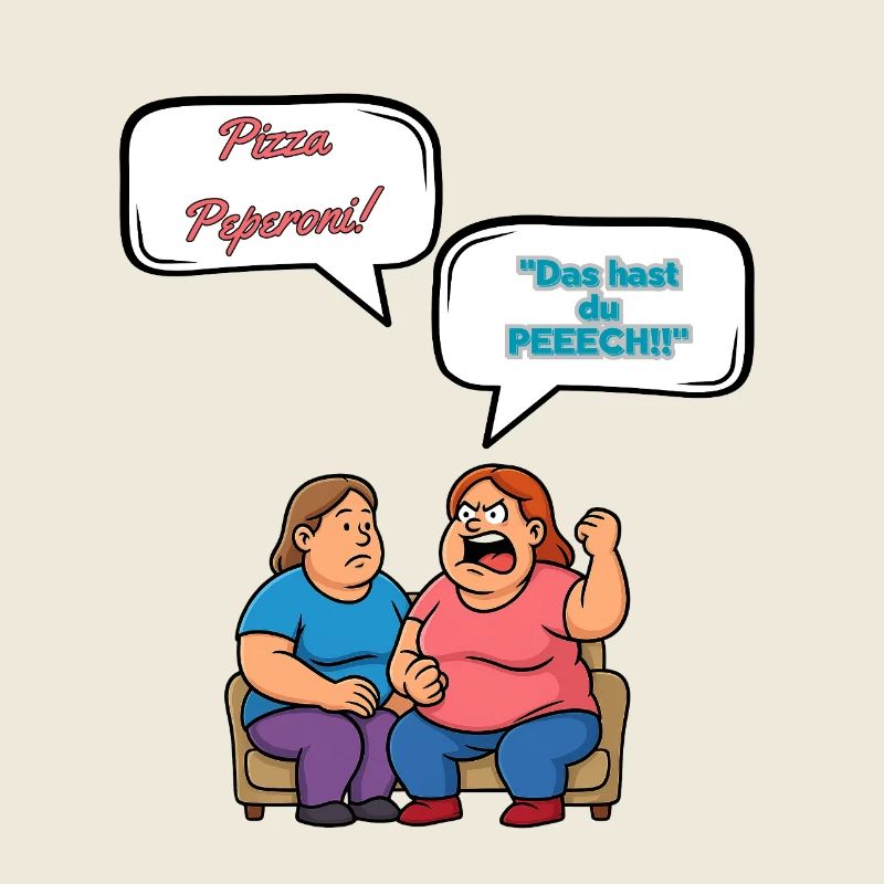 Caricature de Dispute de Pizza Pepperoni