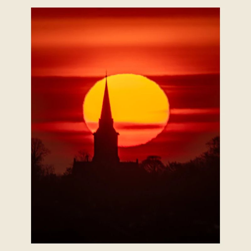 lever du soleil Église Sainte-Marie Garforth Leeds
