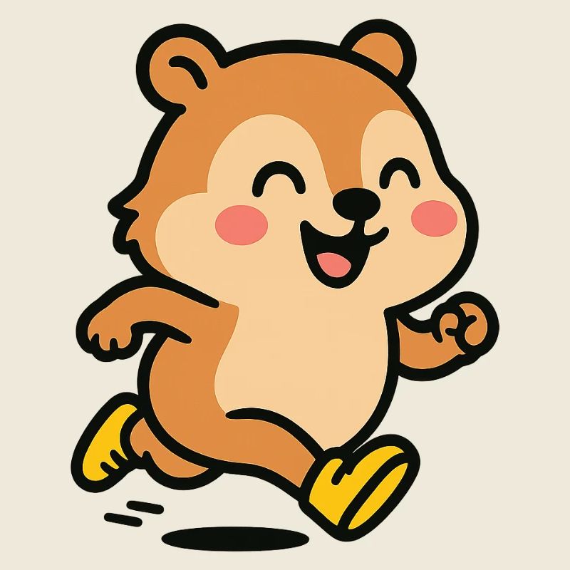 Hamster joyeux en cavale
