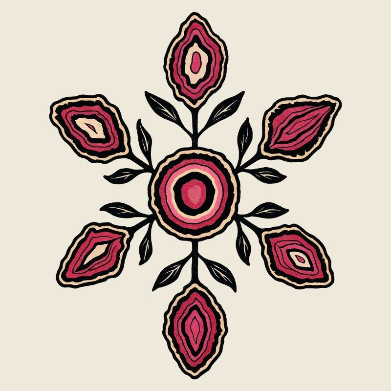 Motif Mandala Pétale de Rose