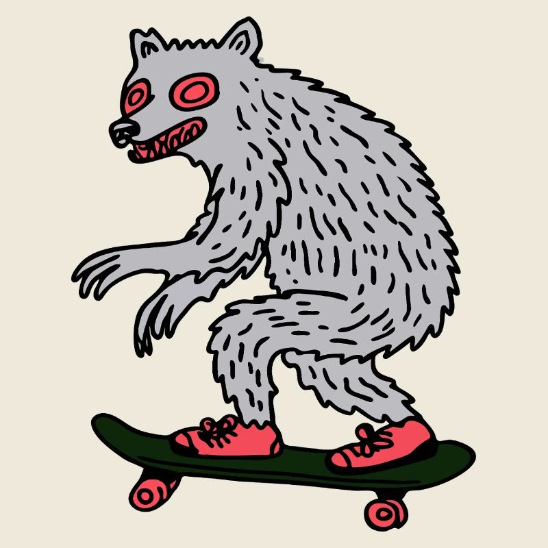 Moonlit Werewolf Skateboarder