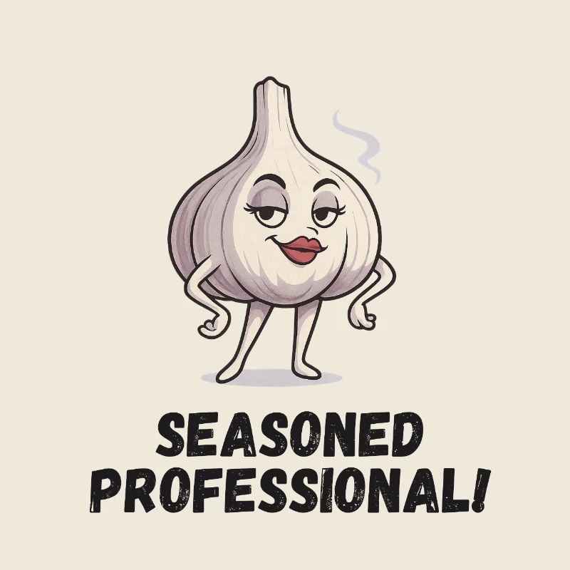 Knoblauch Dame - selbstbewusst Karikatur 