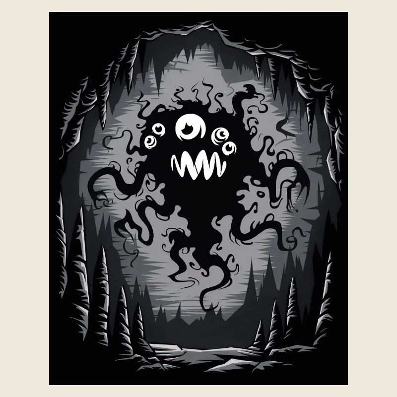 Dark Cave Monster Tentacule Graphique