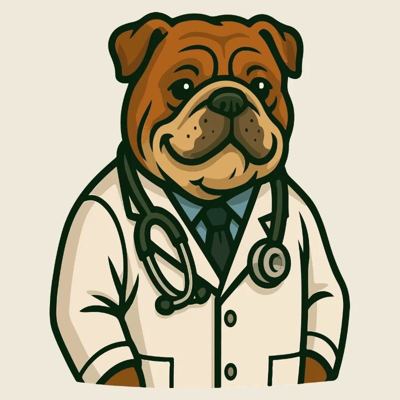 Illustration de médecin vétérinaire bouledogue
