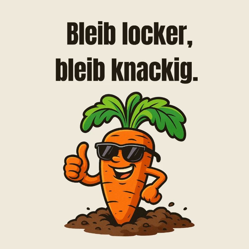 Karotte mit Stil: Locker Knackig Karikatur 