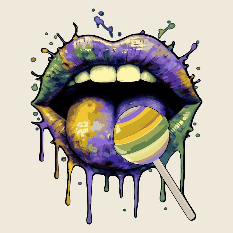 Bunte Pop-Art Lippen & Lolli