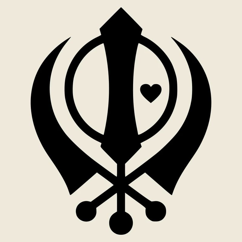 Sikh Khanda Symbol mit Herz | Glaube & Liebe
