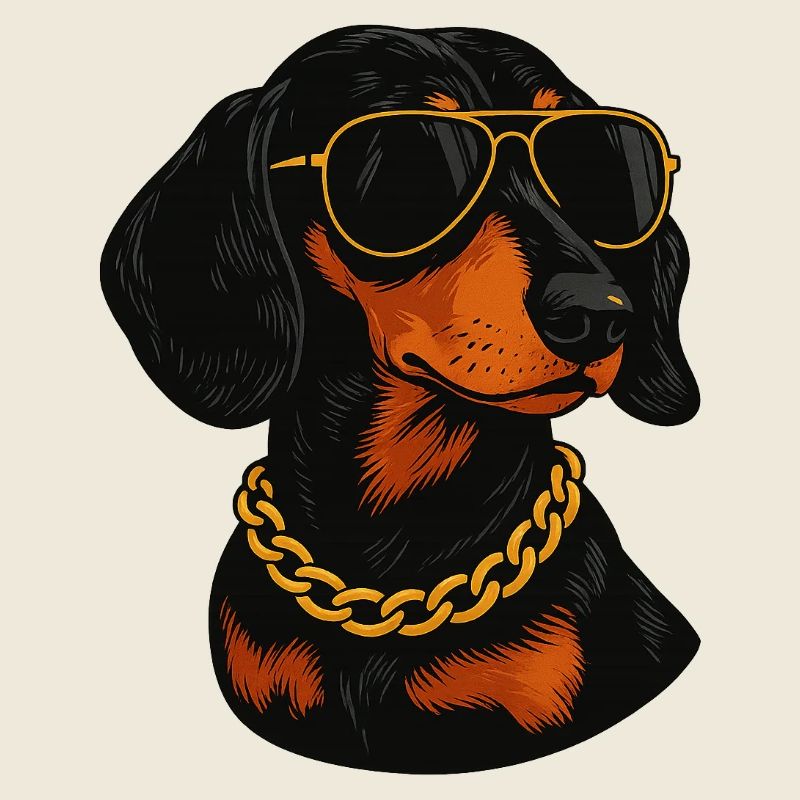 Teckel en lunettes de soleil blings