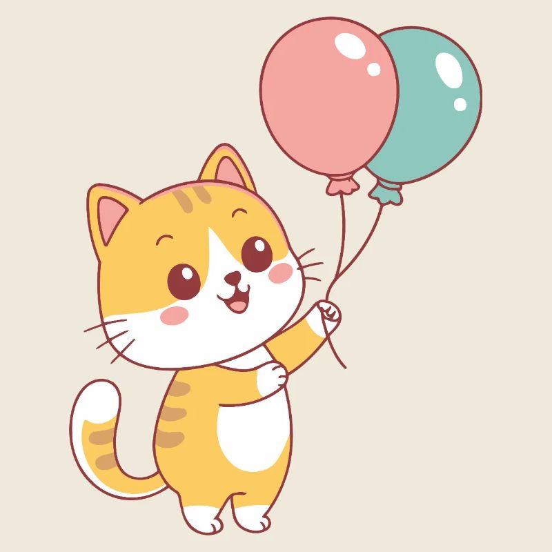 Chat Ballon Joie Pastel