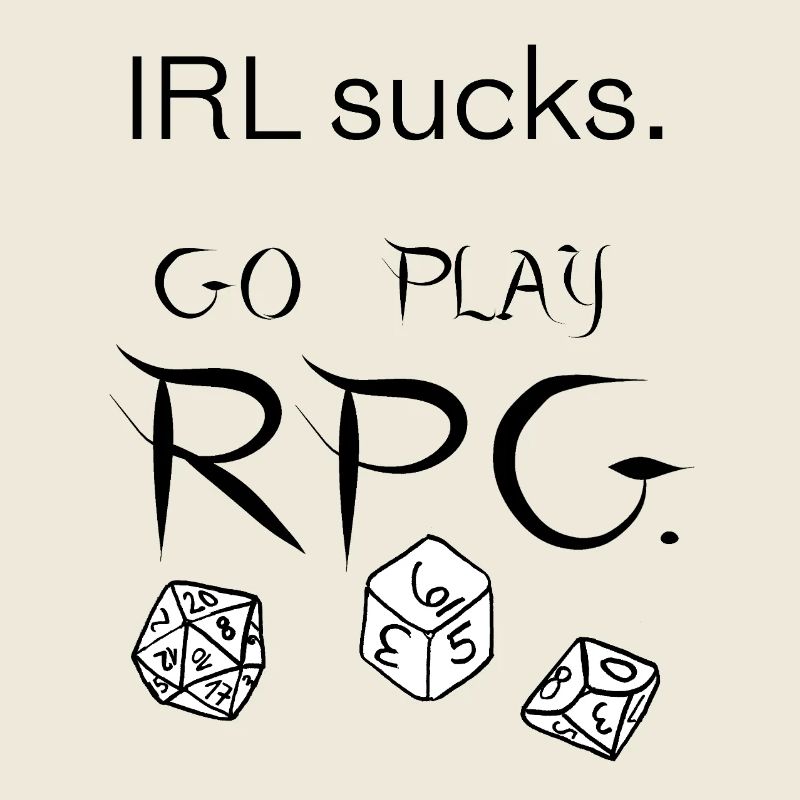 Im echten Leben ist es schrecklich, spiel RPG (schwarz)