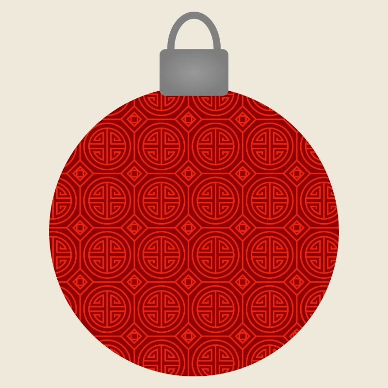 Rotes Rundmuster Weihnachtskugel