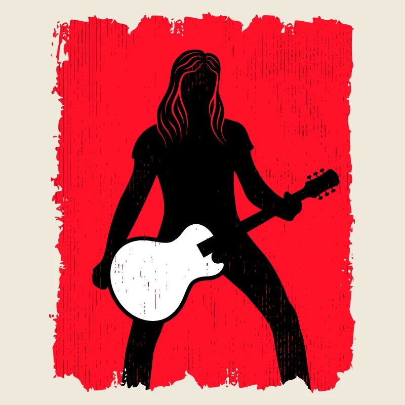Gitarrist Silhouette Graffiti-Poster